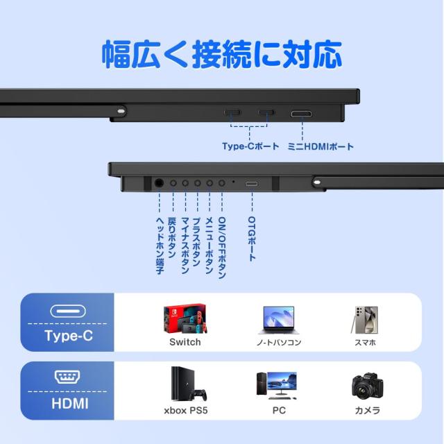 EVICIV モバイルモニター 22インチ大画面 2K モバイルディスプレイ 広色域 IPS液晶パネル 自立型スタンド VESA対応 HDRモード対応 スピー_5
