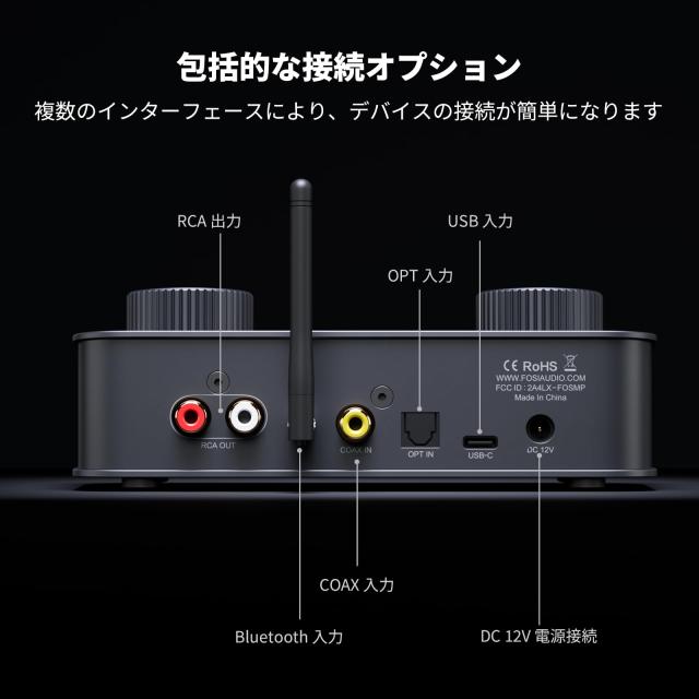 Fosi Audio K7 DAC ヘッドフォンアンプ デスクトップ USB C デジタル