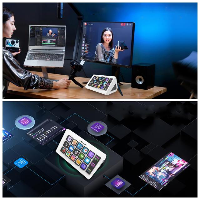 ストリームデック stream deck ショートカットキー 15個のカスタムキー 配信者向けデバイス 左手デバイス ショートカットリモート 片手キ_5