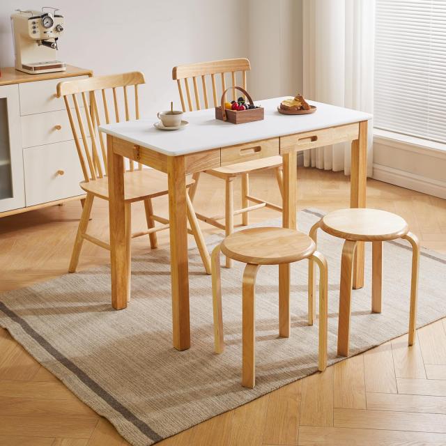 Aibiju 木製 デスク 机 pcデスク 天然木 幅100奥行55高さ75cm パソコン