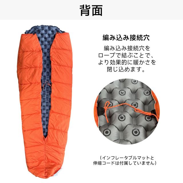 Travel Bird セミオープン寝袋 インナーシュラフ マミー型寝袋 簡単に出入り可能 シュラフ 軽量 収納袋付 キャンプ、テント、屋内で使用_3