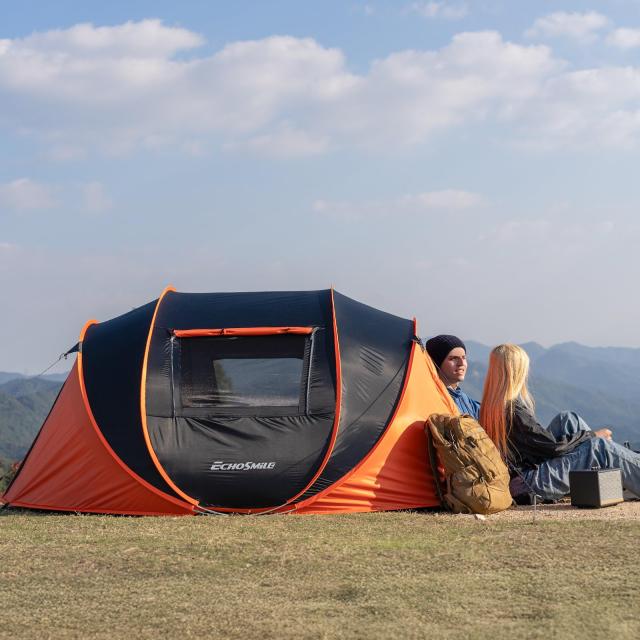 EchoSmile ワンタッチテント 4人用 ポップアップ 防水 UV 99% 1秒簡単
