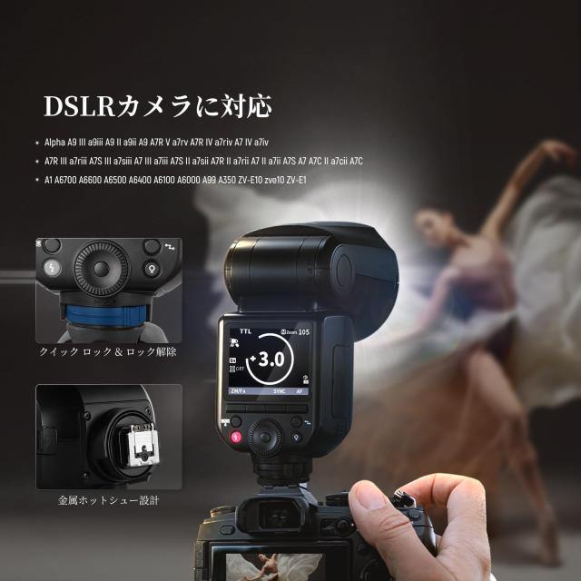 NEEWER Z2PRO-S 2.4G TTL ラウンドヘッドフラッシュストロボ スピードライト ワイヤレス コンパチブル Godox 76Ws アップグレードUI TTL/