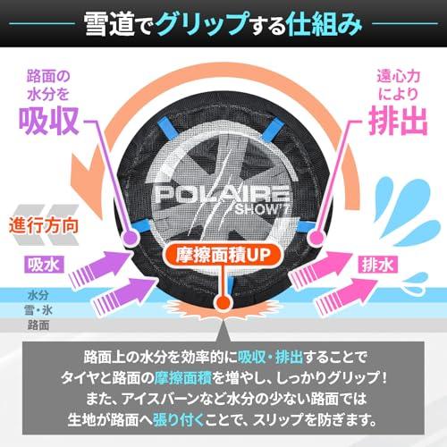 セイワ(SEIWA) 布製 タイヤチェーン スノーソックス POLAIRE SHOW7 高強度 強化生地採用 S54 【正規品】JOUBERT社 イタリア製 ヨーロッパ