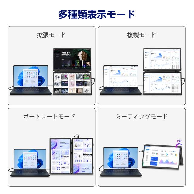 LivElect デュアルディスプレイ 15.6イン 2画面モバイルディスプレイチ