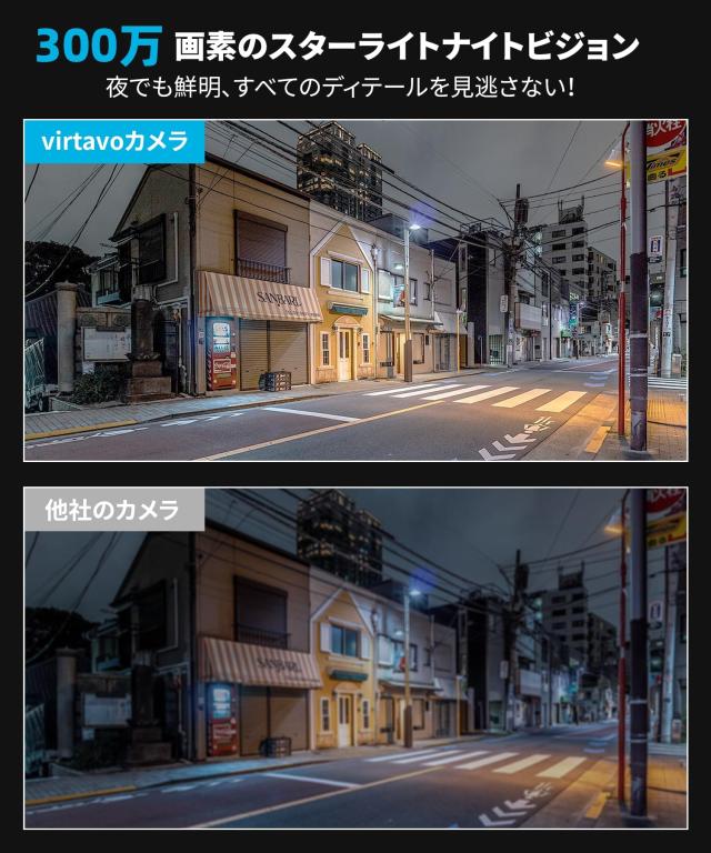 防犯・セーフティ 防犯カメラ 屋外 三眼カメラ カラフルナイトビジョン