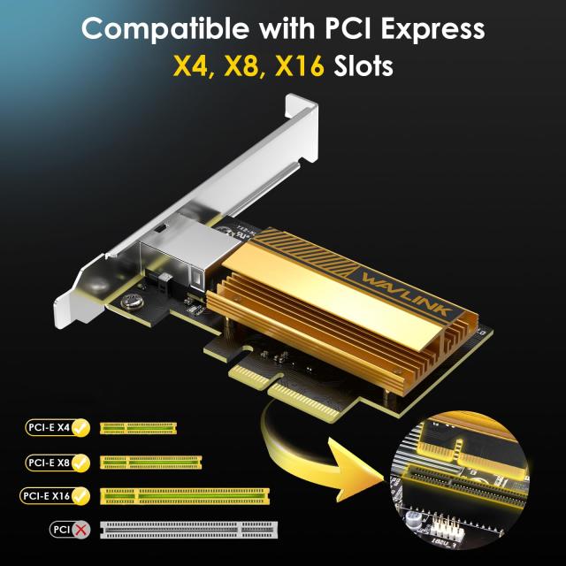 WAVLINK 10G Base-T PCIeネットワークカード 10000/5000/2500Mbps PCI Express イーサネットアダプター AQC113コントローラー付き 10G NI_5
