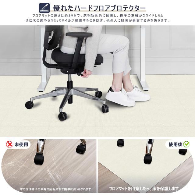 【Amazon 限定ブランド】ジョイントマット タイルカーペット タイルマット 【60*60cm* 40枚】VOTUDX 吸着マット ペット 大判 床 子供 ペ_1