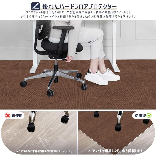 【Amazon 限定ブランド】ジョイントマット タイルカーペット タイルマット 【60*60cm* 40枚】VOTUDX 吸着マット ペット 大判 床 子供 ペ_1