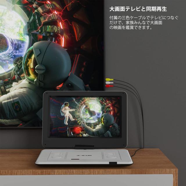 【2025強化版】 ポータブルDVDプレーヤー 15.9型 BOIFUN 14.1インチ超大画面 dvdプレーヤー ポータブル 車載用 1366*768 液晶 大容量バッ_5