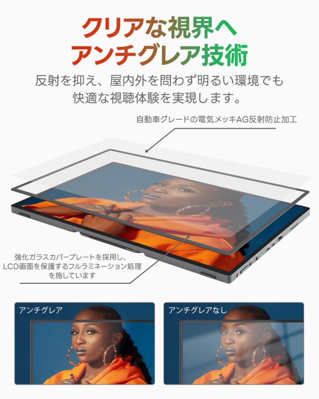 Intehill モバイルモニター 3k タッチモニター 16 インチ AG非光沢IPSパネル 3072x1920 黄金比16:10 SRGB 100%広色域 400nits高輝度 ミニ