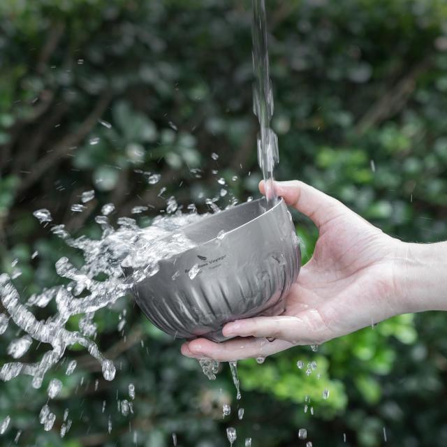 Boundless Voyage チタンお茶碗 中空二重構造 チタン製ボウル 350ml/500ml セットダブルボウル 子供用 大人用 ラーメン鉢 ご飯お椀 スー_8