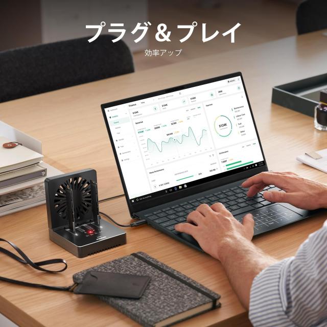 FIDECO M.2 NVMe クローナー ドック 折りたたみ式冷却ファン付き 4 ベイ NVMe クローナー デュプリケーター 40Gbps (4X 10Gbps、2X 20Gbp_7