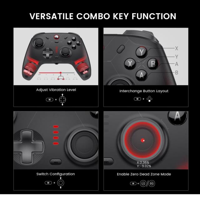 GameSir Cyclone 2 マルチプラットフォームワイヤレスコントローラー、TMR電磁ジョイスティック＆ホール効果スイッチトリガー、Switch/PC_5