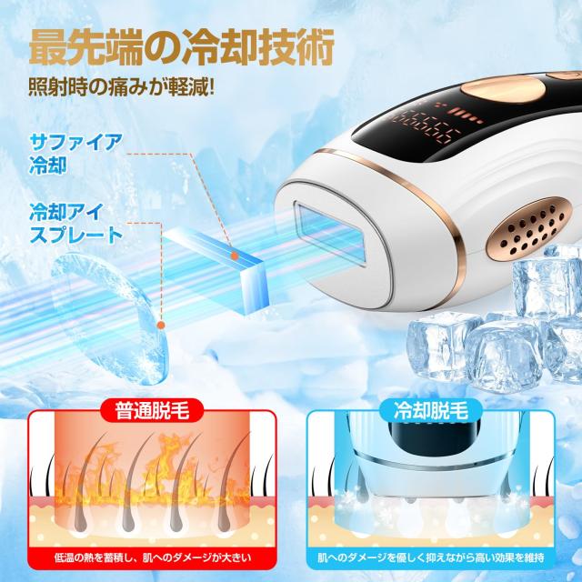 脱毛器 VIO対応【2024サロン級IPL光脱毛器】メンズ 髭 レディース 高出力 サファイア冷却 999999発5段階 無痛 レーザー脱毛 ムダ毛ケア_3