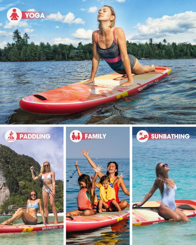 Bigfly インフレータブルスタンドアップパドルボード (SUP) 11’x34”x6” 大人用 軽量＆耐久性 取り外し可能フィン、ポンプ、フローティ Bigfly インフレータブルスタンドアップパドルボード (SUP) 11'x34”x6