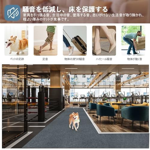 【Amazon 限定ブランド】YIDIHO 廊下敷き TPR ラグ 約80×600cm 厚さ4 mm ロングマット 階段マット 廊下マット 防音 ロールマット 無地_1