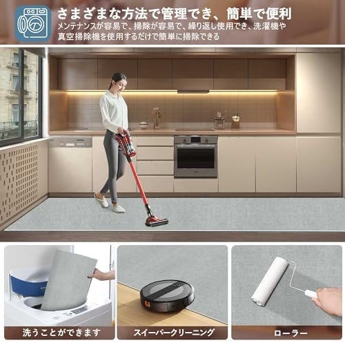 【Amazon 限定ブランド】YIDIHO 廊下敷き TPR ラグ 約80×600cm 厚さ4 mm ロングマット 階段マット 廊下マット 防音 ロールマット 無地_3