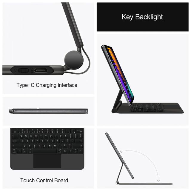 マジック キーボード Xiaomi Pad 7/7 Pro マグネット式 タッチパッド バックライト付き 磁気吸着 シャオミ Pad 7/シャオミ7 Pro キーボー_3