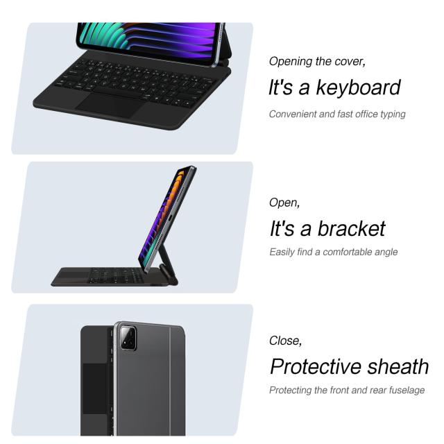 マジック キーボード Xiaomi Pad 7/7 Pro マグネット式 タッチパッド バックライト付き 磁気吸着 シャオミ Pad 7/シャオミ7 Pro キーボー_6