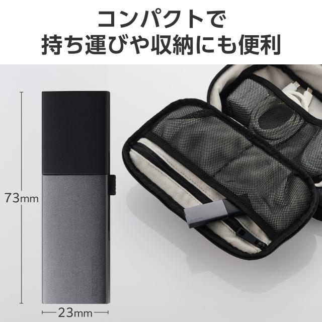 エレコム 外付けSSD 500GB USB3.2 (Gen2) 対応 スライド式 タイプC タイプA スライド切り替え ブラック ESD-EWC0500GBK_5
