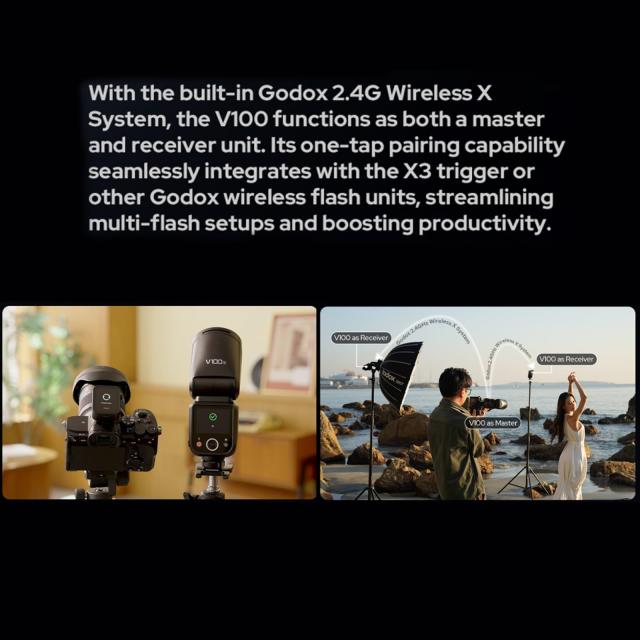 【Godox正規代理店】Godox V100S V100-S 100Ws TTL フラッシュ スピードライト、Sony カメラ用、2.4G ワイヤレス、外部タッチスクリーン