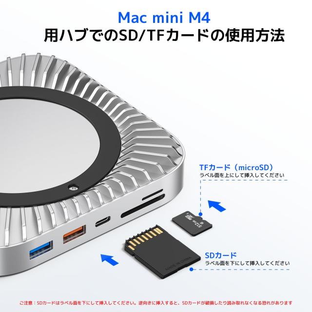 Mac Mini M4 対応ハブ RayCue USB-Cハブ 10-in-1 -NVMe SSD拡張機能搭載 HDMI 4K 60Hz USB-Cデータポート Micro/SDカードスロット USB-A(_4