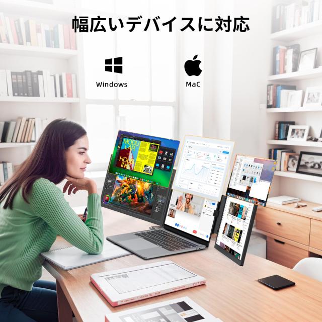 KEEPTIME デュアルディスプレイ 14.1インチ モバイルモニター 14〜16