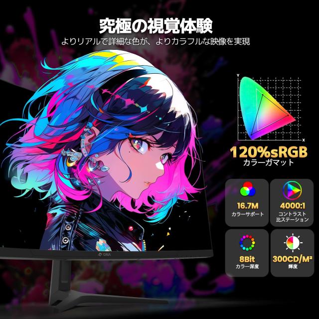 CRUA 湾曲 ゲーミング モニター 34インチ WQHD 144HZ 99%sRGB 21:9