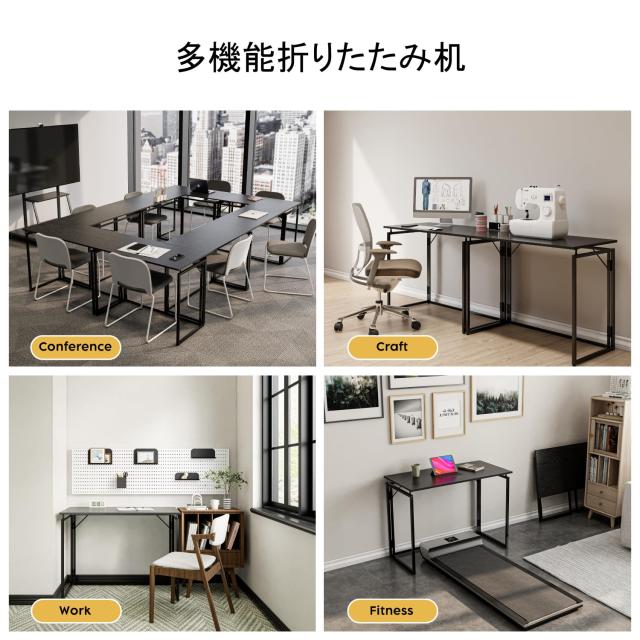 alawooder 折りたたみテーブル コンパクト デスク 完成品【組み立てあ簡単 】 耐荷重60kg 省スペース僅か6cmの薄さ オフィスワークテーブ