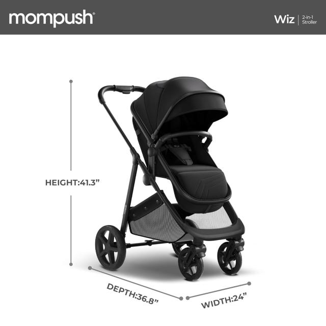 【ほぼ未使用品】Mompush Wiz AB型 コンバーチブル ベビーカー 黒 ほぼ未使用品】Mompush Wiz AB型 コンバーチブル ベビーカー 黒