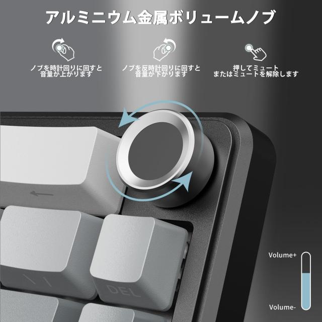 MAMBASNAKE×ATTACKSHARK X66 ゲーミングキーボード 65%レイアウト ガスケット ホットスワップ対応 三つの接続モード 2.4Ghz無線/Bluetoo_2