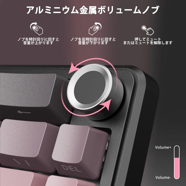 MAMBASNAKE×ATTACKSHARK X66 ゲーミングキーボード 65%レイアウト ガスケット ホットスワップ対応 三つの接続モード 2.4Ghz無線/Bluetoo_2