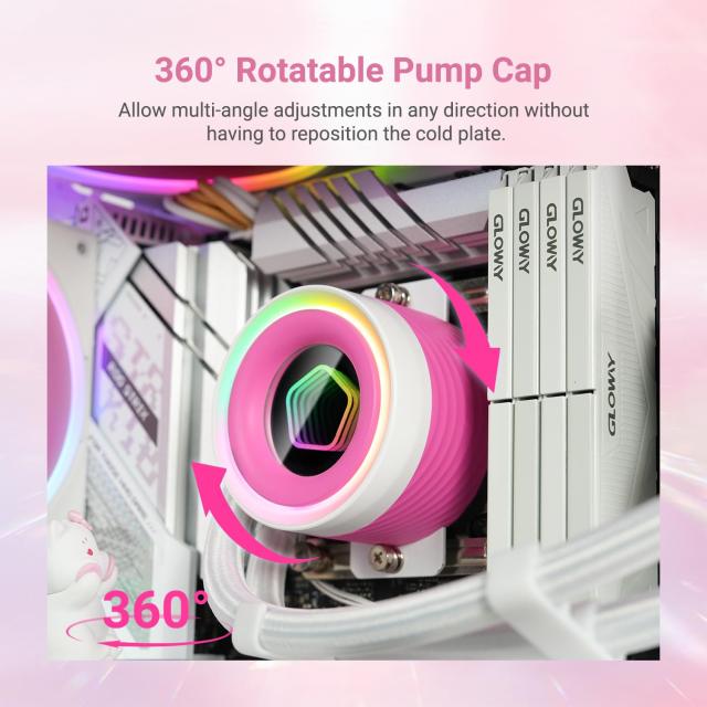 ID-COOLING FX360 INF Pink Edition 360mm 液体CPUクーラー、ARGB