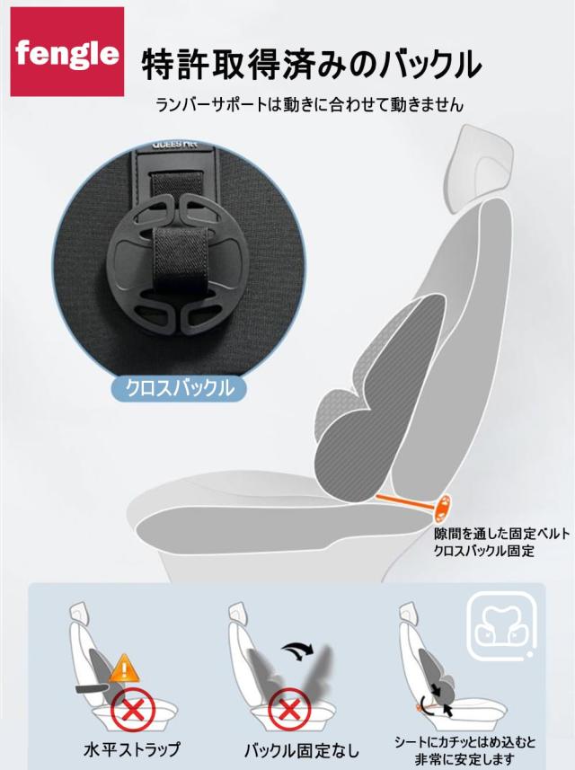 腰クッション ランバーサポート ヘッドレスト 車 ファッション背もたれ 内部のメモリーフォームで ウェストクッション 10000回の圧縮テス