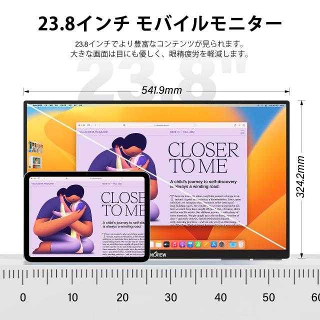 InnoView モバイルモニター 23.8インチ 2K モバイルディスプレイ
