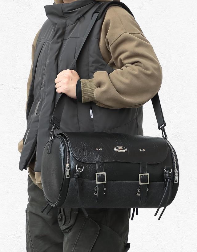 【父の日ギフト】KEMIMOTO バイクシートバッグ レザー バイクバッグ 約20Ｌ容量 ツーリングバッグ 耐久性 リアバッグ 日帰り容量 撥水性_7