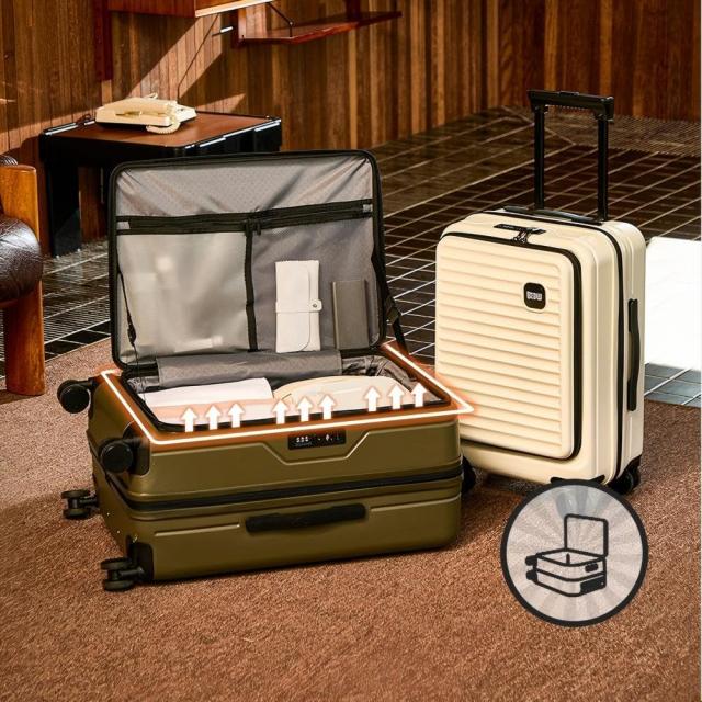 DIKA] スーツケース 拡張機能付き キャリーケース 片開き フロント