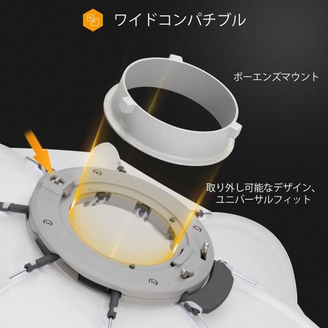 TARION 逆八角形 ソフトボックス ワンタッチ 折りたたみ式ソフトボックス ボーエンズマウント ストロボ ディフューザー はんしゃをきょう_2
