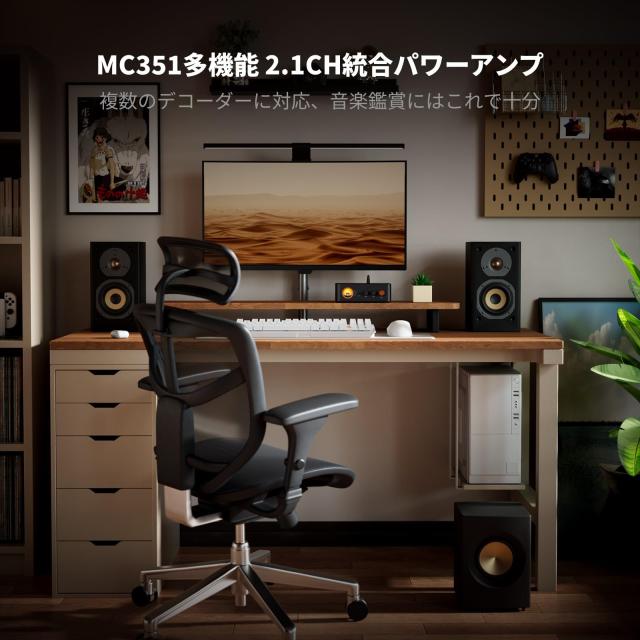 Fosi Audio MC351 VUメーターアンプ 165W *2 2.1チャンネル 2.1CH TPA3255 Bluetooth 統合 ミニ ステレオ DAC Hi-Fi アンプ レシーバー B