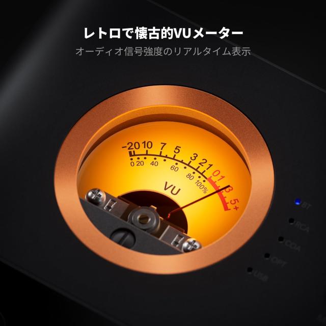 Fosi Audio MC351 VUメーターアンプ 165W *2 2.1チャンネル 2.1CH TPA3255 Bluetooth 統合 ミニ ステレオ DAC Hi-Fi アンプ レシーバー B