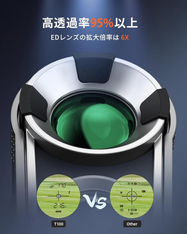 DORMIE ゴルフ レーザー 距離計 T100 磁石吸着機能 800yd対応 メタリックな質感 高低差測定ON/OFF インジケーターライト付き フラグロッ_4