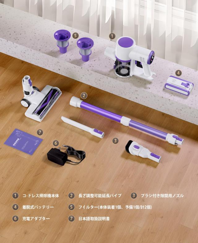 掃除機 コードレス 【2025革新モデル・55000pa強力吸引60分連続稼働】