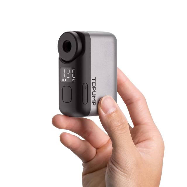 TOPUMP自転車空気入れ電動120PSI気圧表示携帯電動ポンプ自動停止軽量充電式