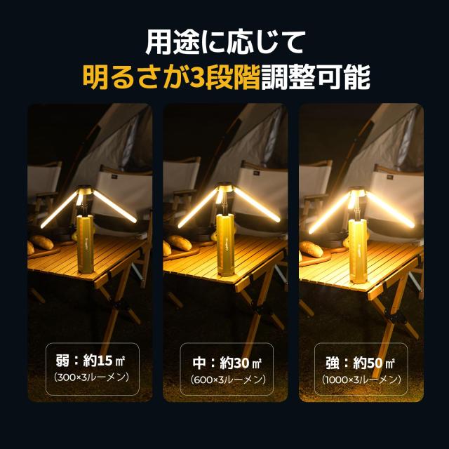 【防災認定】BougeRV ledライト キャンプランタン 三脚付き ledランタン 充電式 投光器 照明方向調節 折りたたみ可能 15600mAH大容量バッ_4
