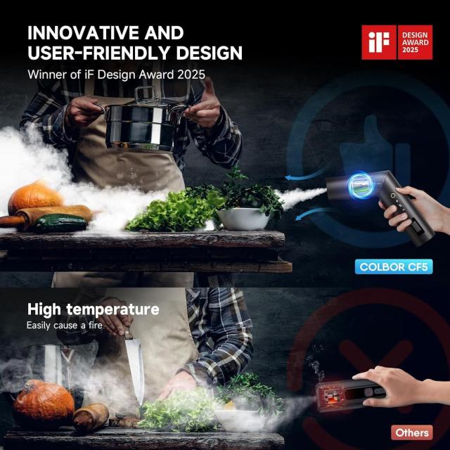 Colbor CF5 ポータブルフォグマシン 磁気RGBカラーライト付き 電池式