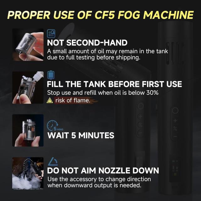 Colbor CF5 ポータブルフォグマシン 磁気RGBカラーライト付き