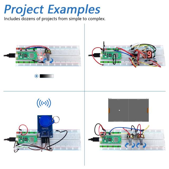 Freenove Raspberry Pi Pico 2 W究極スターターキット（付属）、デュアルArm Cortex-M33とデュアルHazard3 RISC-Vマイクロコントローラ、_3