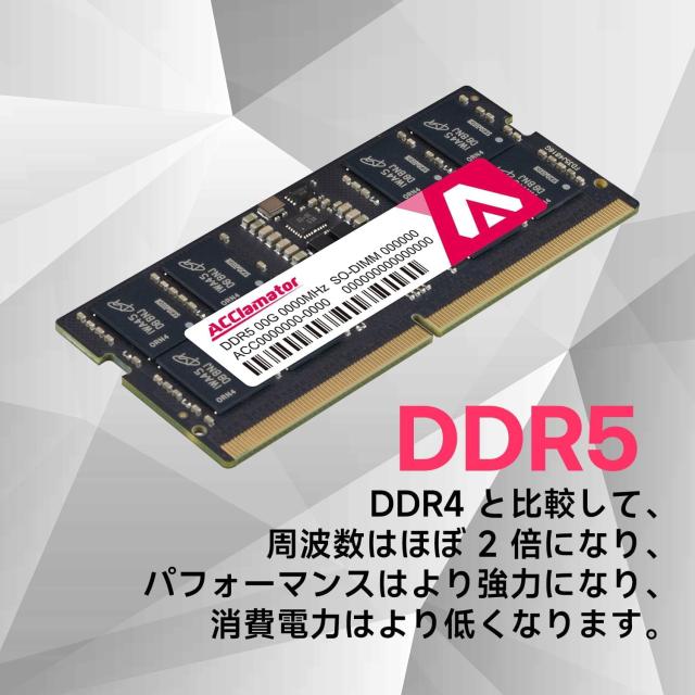 DDR5 32GB-5600MHz ラップトップ/ミニコンピューター用メモリ 1.1V