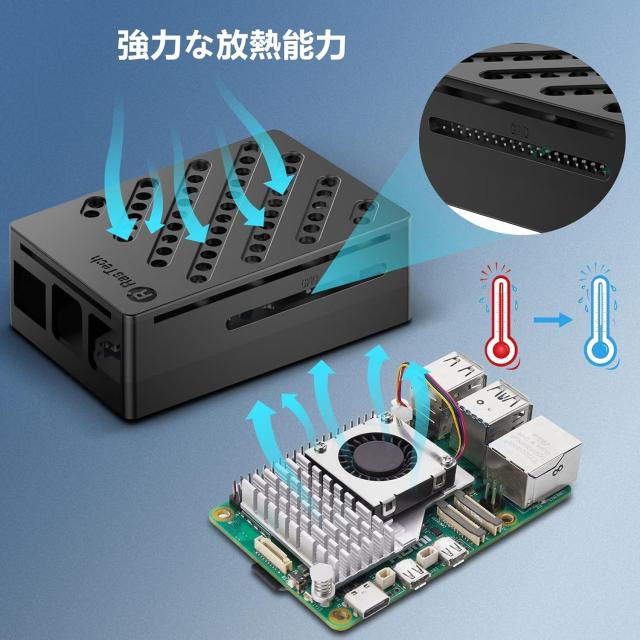 Vesonn Raspberry Pi5 8GB Kit 技適を取得済み ラズベリーパイ5 8GBボード/ABS放熱ケース/アクティブクーラー/ドライバー ラズベリーパイ_4